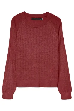 Vero Moda Jersey de punto fino manga larga Rojo Clearance