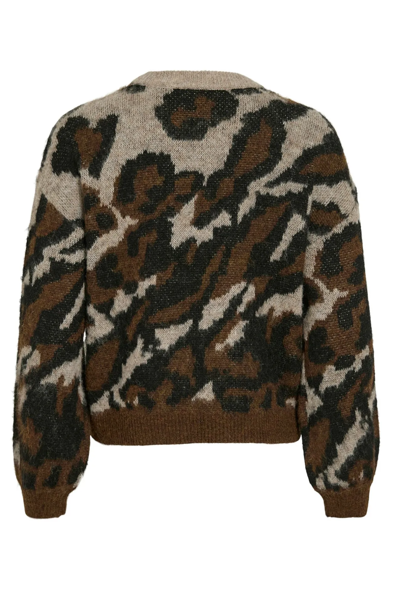 Vila Jersey de punto jacquard con lana Marrón Online