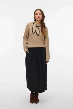 Vero Moda Jersey de punto lazada Marrón New