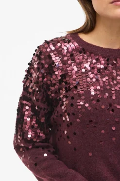 Vila Jersey de punto lentejuelas Morado Online