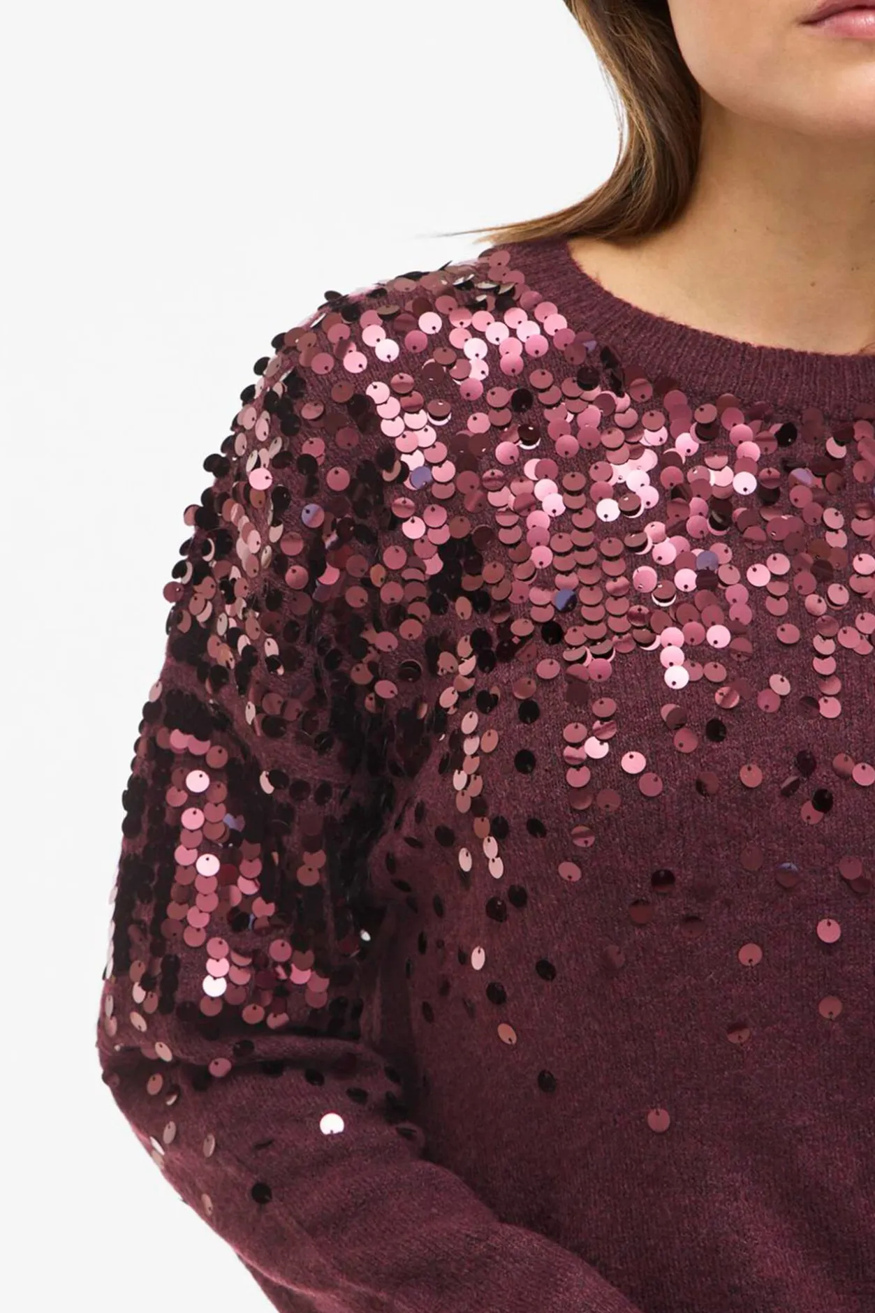 Vila Jersey de punto lentejuelas Morado Online