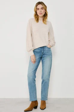 Vila Jersey de punto pointelle Marrón Sale