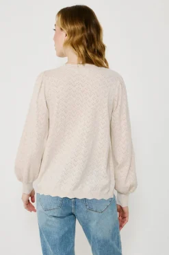 Vila Jersey de punto pointelle Marr&oacute;n Sale