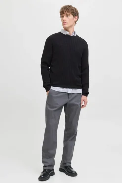 Jack & Jones Jersey de punto trenzado negro