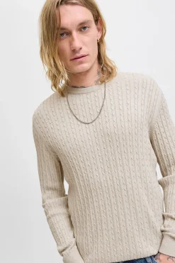 Jack & Jones Jersey de punto trenzado gris Best