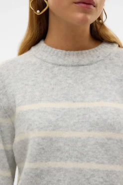Vero Moda Jersey de rayas Gris Sale