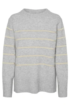 Vero Moda Jersey de rayas Gris Sale