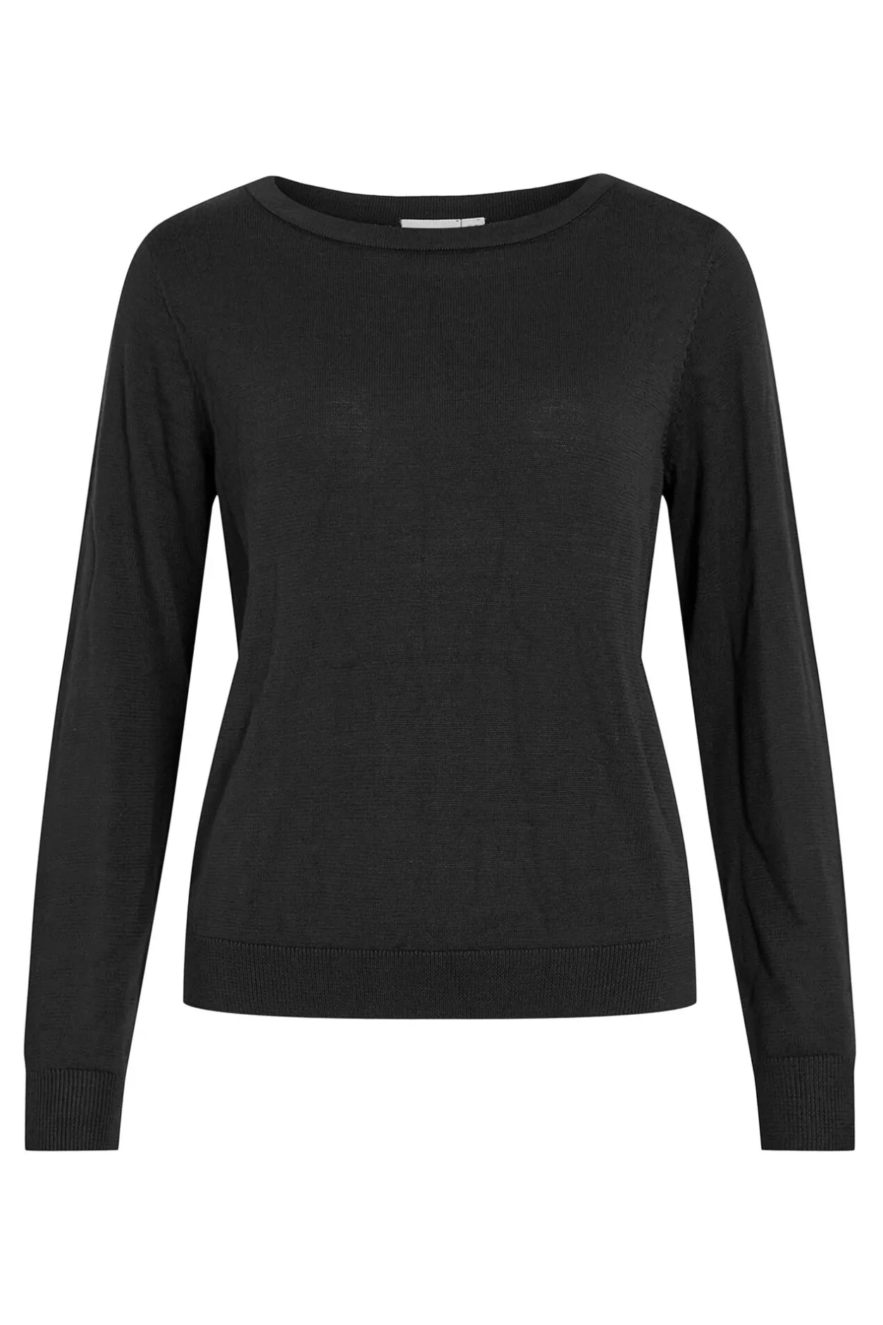 Vila Jersey de viscosa con botones en los puños Negro