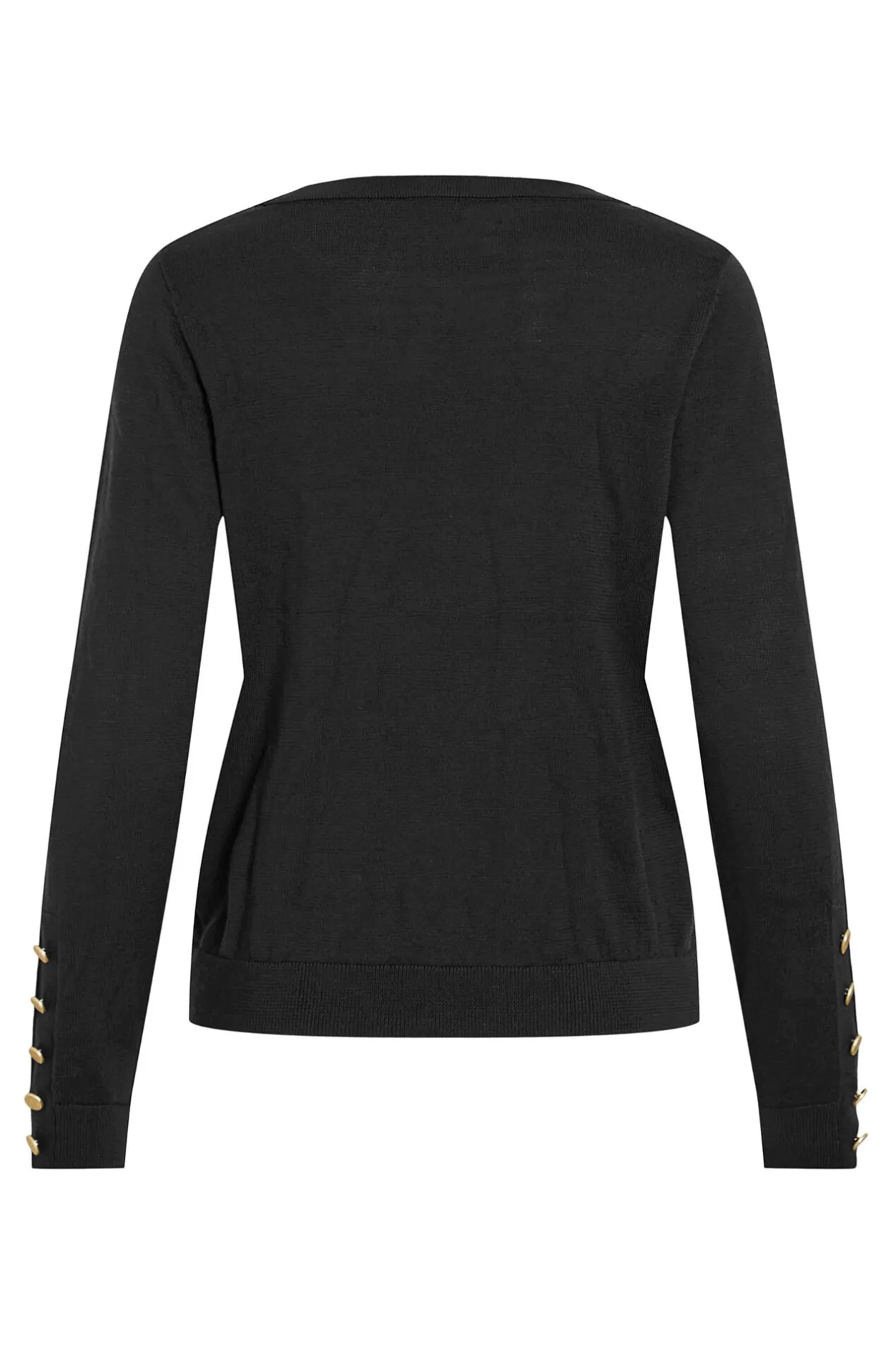 Vila Jersey de viscosa con botones en los puños Negro