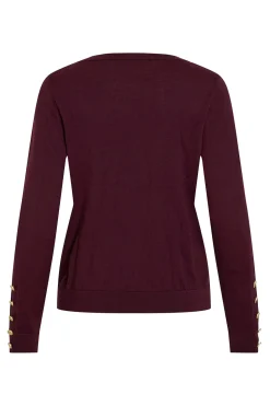 Vila Jersey de viscosa con botones en los puños Morado New