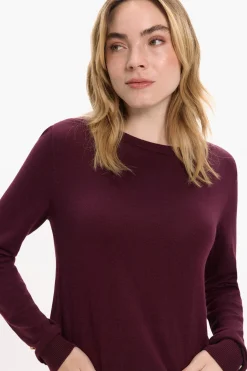 Vila Jersey de viscosa con botones en los puños Morado New