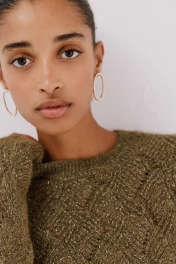 Cortefiel Jersey delantero lentejuelas. Verde Hot