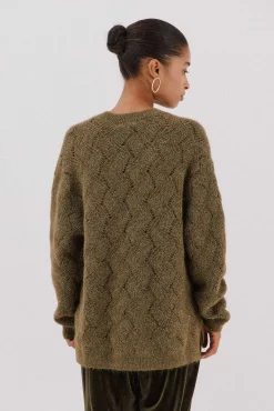 Cortefiel Jersey delantero lentejuelas. Verde Hot