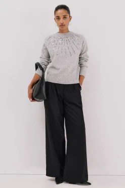 Cortefiel Jersey delantero lentejuelas. Gris Discount