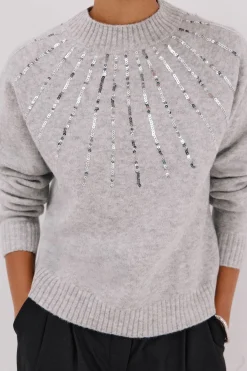 Cortefiel Jersey delantero lentejuelas. Gris Discount