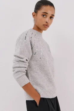 Cortefiel Jersey delantero lentejuelas. Gris Discount