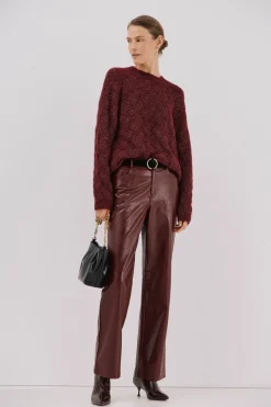 Cortefiel Jersey delantero lentejuelas. Granate