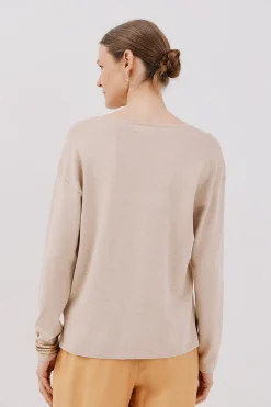 Cortefiel Jersey escote pico Beige New