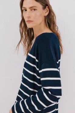 Cortefiel Jersey escote pico Estampado azul Clearance