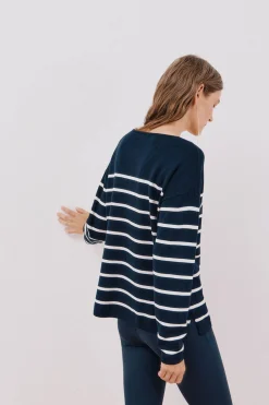 Cortefiel Jersey escote pico Estampado azul Clearance