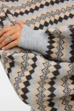 Vero Moda Jersey estampado con cuello alto Gris Sale