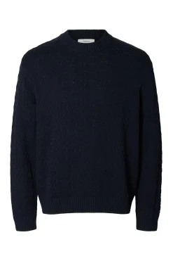 Selected Jersey estructura 100% algodón orgánico. Azul marino Outlet