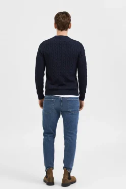 Selected Jersey estructura 100% algodón orgánico Azul marino New