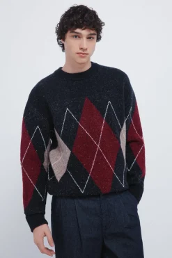 Springfield Jersey fantasía rombos burdeos