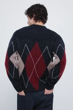 Springfield Jersey fantasía rombos burdeos