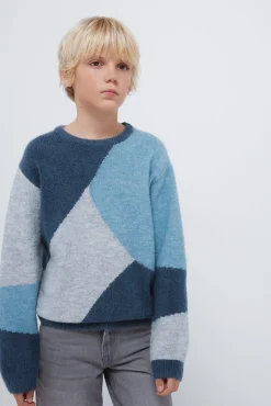 Springfield Kids Jersey figuras geometricas para niño azul New