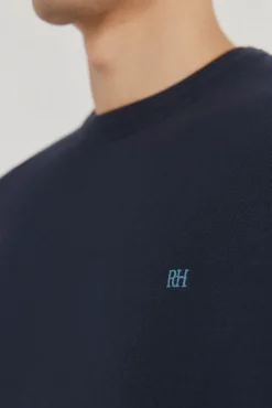 Pedro del Hierro Jersey fino algodón premium cuello redondo Azul