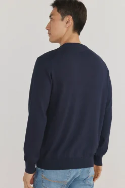 Pedro del Hierro Jersey fino algodón premium cuello redondo Azul