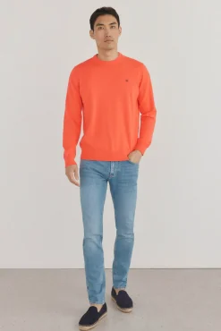 Pedro del Hierro Jersey fino algodón premium cuello redondo Rojo New