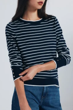 Springfield Jersey fino botones puños azul Online