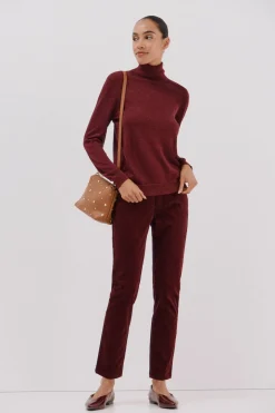 Cortefiel Jersey fino lurex Granate Hot