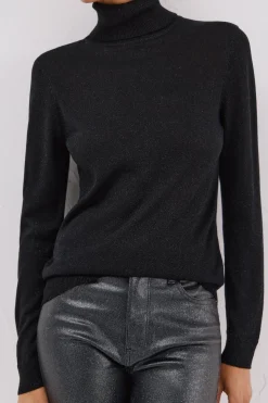 Cortefiel Jersey fino lurex Negro Outlet