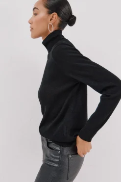 Cortefiel Jersey fino lurex Negro Outlet