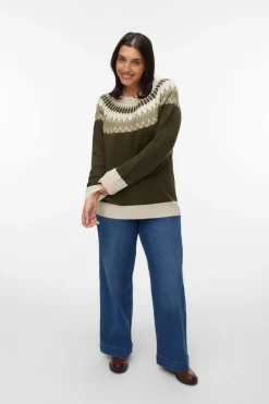 Vero Moda Curve Jersey greca talla grande Verde Online