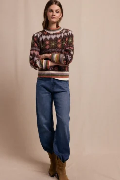 Slowlove Jersey grecas Estampado marr&oacute;n Clearance