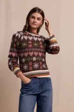 Slowlove Jersey grecas Estampado marr&oacute;n Clearance