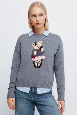 Springfield Jersey intarsia oso gris Clearance