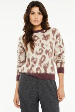 System Action Jersey jacquard animal print marfil Outlet