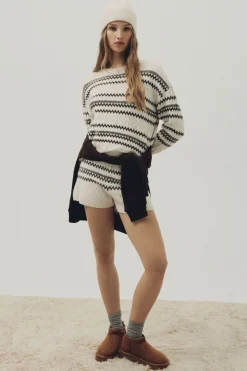 Springfield Jersey jacquard cenefas marrón marr&oacute;n Online