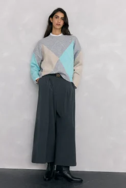 Pedro del Hierro Jersey jacquard de rombos Gris New