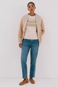 Cortefiel Jersey jacquard Fair Isle Marfil