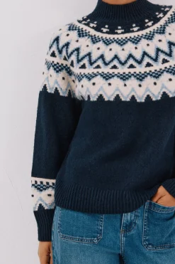 Cortefiel Jersey jacquard posicional. Azul marino Discount