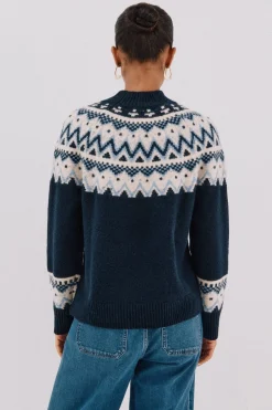 Cortefiel Jersey jacquard posicional. Azul marino Discount