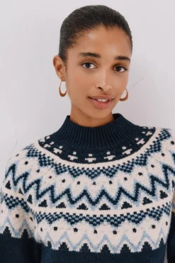 Cortefiel Jersey jacquard posicional. Azul marino Discount