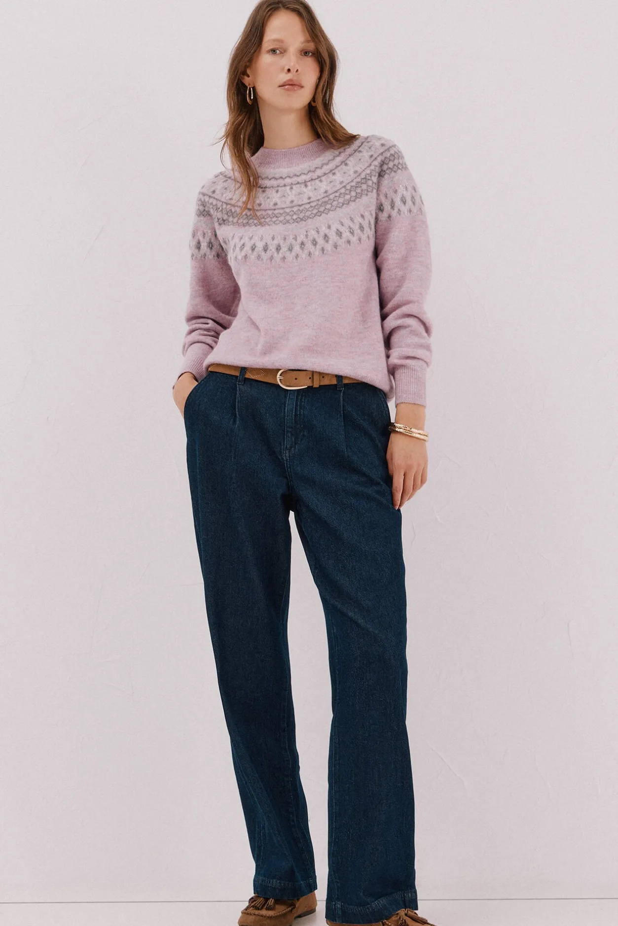 Cortefiel Jersey jacquard posicional Lila