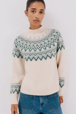 Cortefiel Jersey jacquard posicional. Marfil Outlet